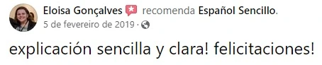 Eloisa Gonçalves, no Facebook: explicación sencilla y clara